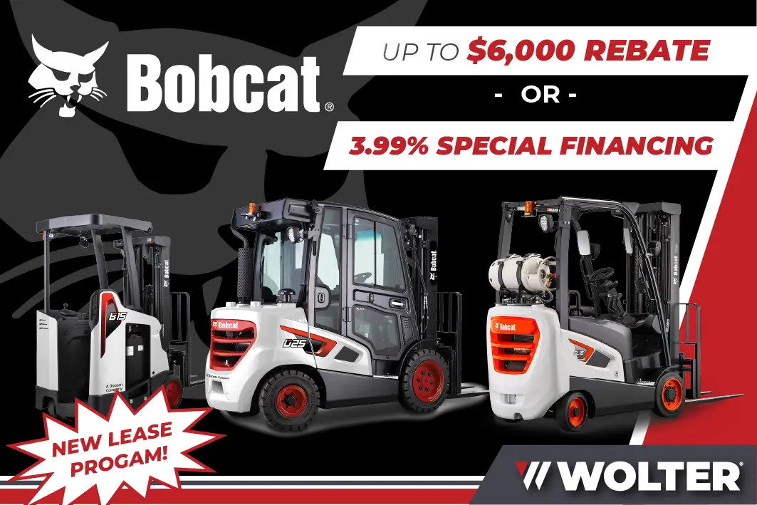 Bobcat Forklifts - Up to $6,000 Rebate or 3.99% Special Financing on Bobcat forklifts