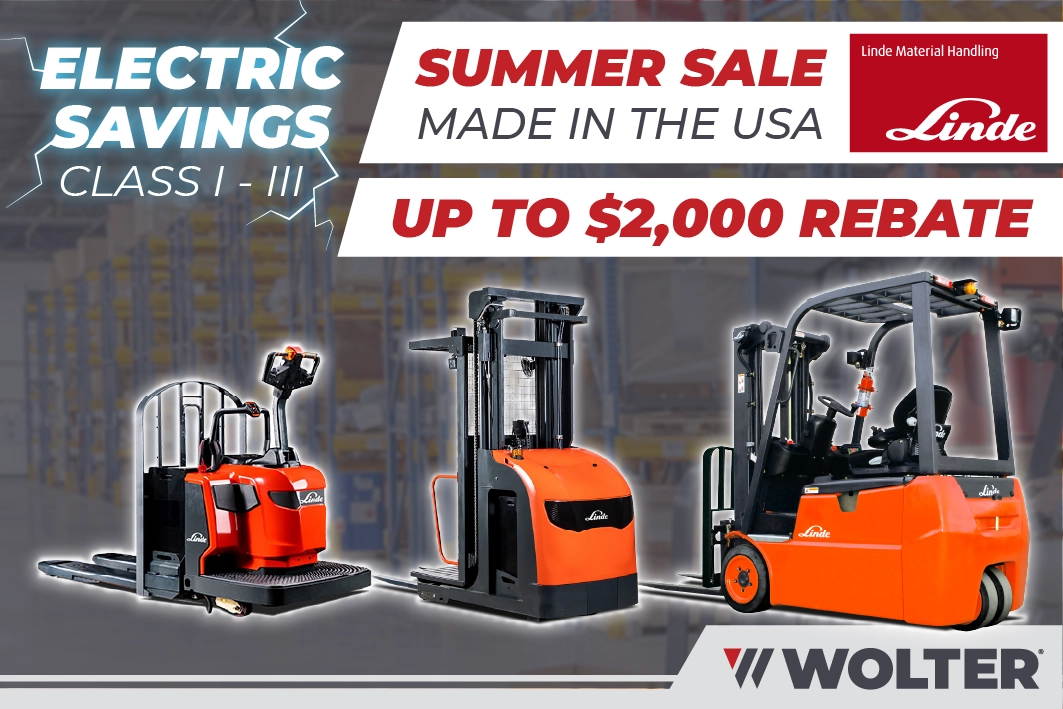 Electric Savings: Linde Summer Rebate on USA-Made Forklifts